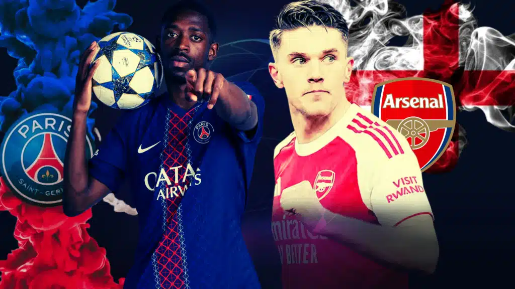 Pronostic PSG - Arsenal pour la finale de Ligue des Champions avec illustration des deux équipes et analyse du match.